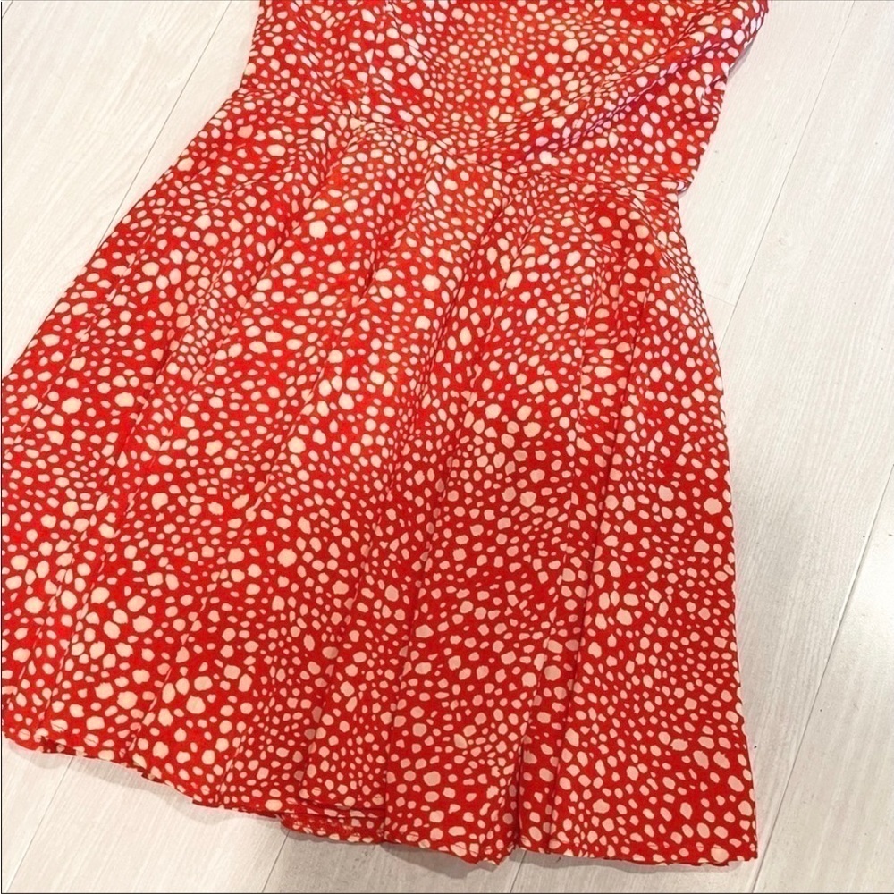☀️ Maison Jules red Polka-dot spring sleeveless dress small - Picture 2 of 5